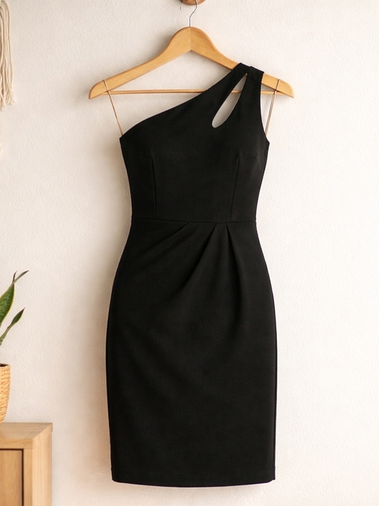 Beautiful Garden Dresses & Skirts - One-Shoulder Black Asymmetrical Dress with Cutout Detail Event Ready NWT Small